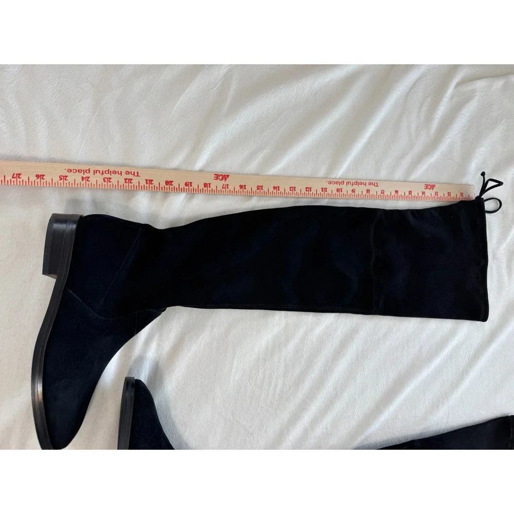 Stuart Weitzman Lowland Stretch Suede Over-the-Knee Boots Black 8.5 M $950 Nw/oB